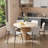 Round Solid Wood Base Dining Table for 6 , 47" Circular Tabletop