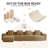 5-Seat Modular L Shape Velvet Sectional Compression Sofa, No Assembly Required with French Edge Piping-1499566196