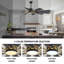 Windmill 72inch 10 Blades Ceiling Fan With Lights and Remote 3 Downrod Dc Motor 6-Speed,Black and Gold-567785906-567785909-565542123