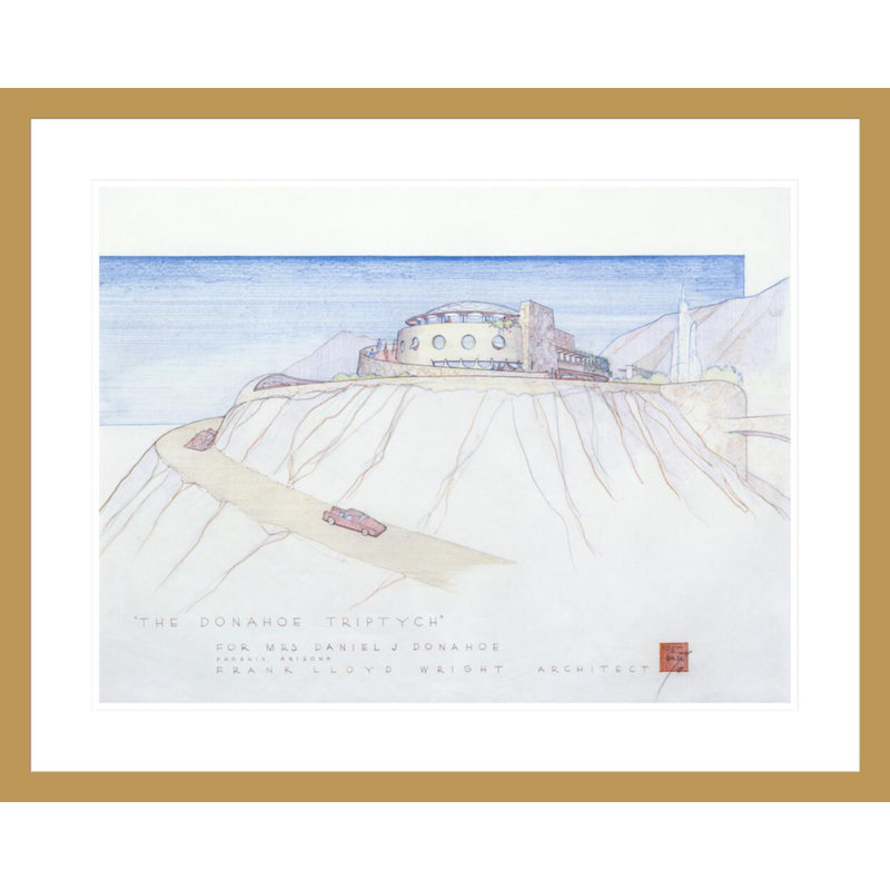 Mme. Donahoe Résidence (projet) par Frank Lloyd Wright - Estampe numérique encadrée, H 22,64 po x l 29,29 po
