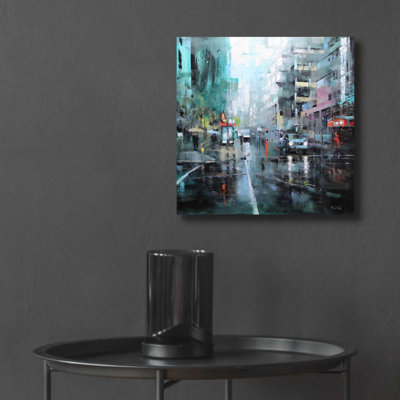 'Montreal Turquoise Rain' by Mark Lague, Acrylic Glass Wall Art