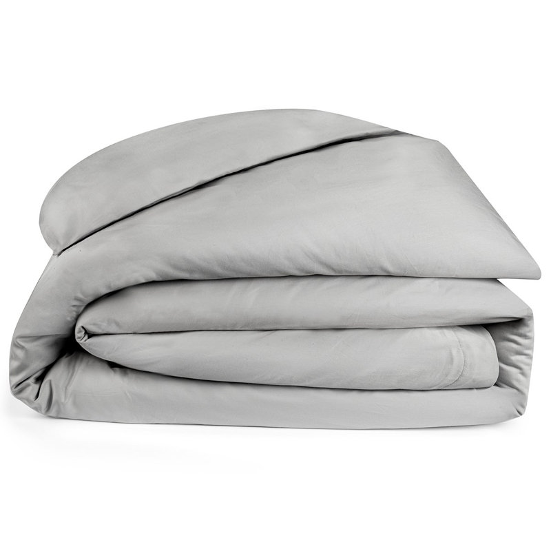 Sateen Duvet Cover, Cloud Gray, King Duvet Cover