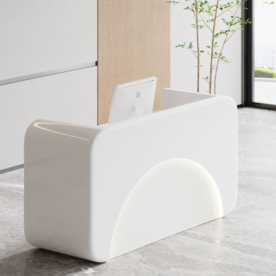 Contemporary Rectangular Manufactured Wood Reception Desk