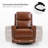 Chikako Genuine Leather Swivel Rocker Manual Recliner-70690529