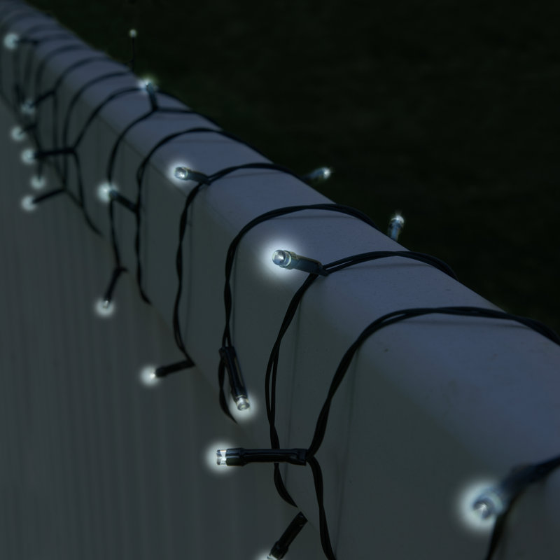 Outdoor Solar Powered 100-Bulb Wide Angle LED  Mini String Light, 39 ft.