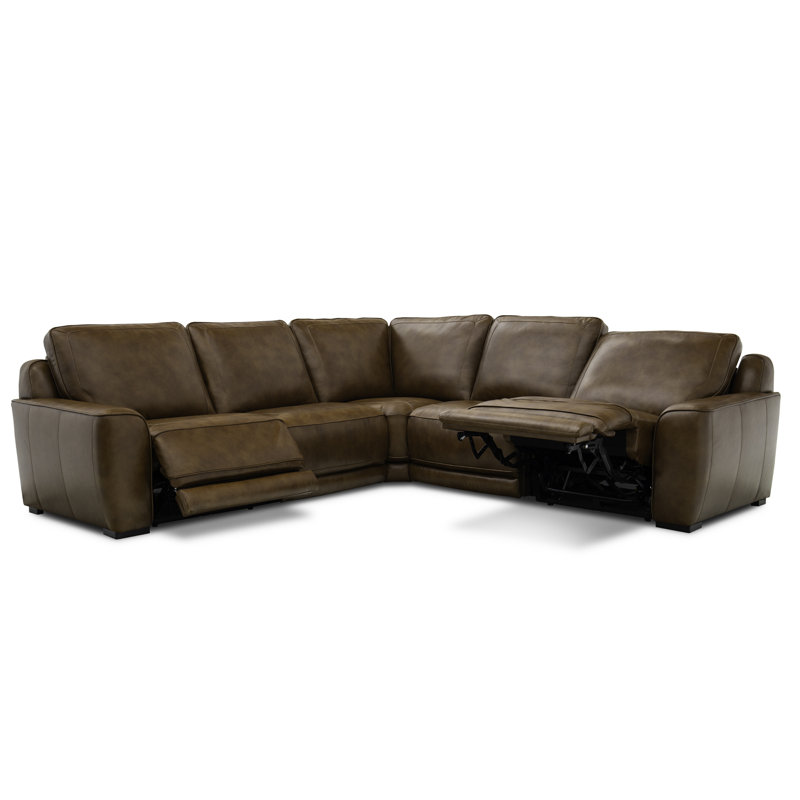 Kersh 5 Piece Sectional, Brown