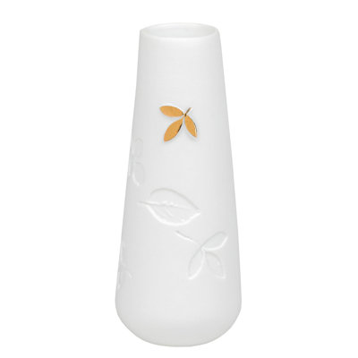 Porcelain Stories Vase With Gold Floating Leaf