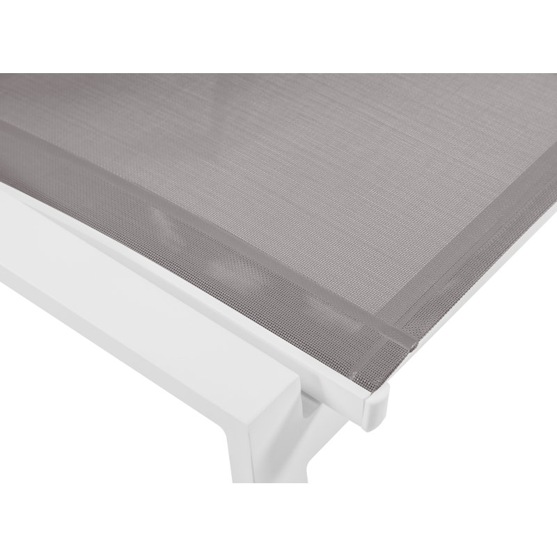 Chaise d'appoint de patio empilable Lajoy, Blanc, Gris