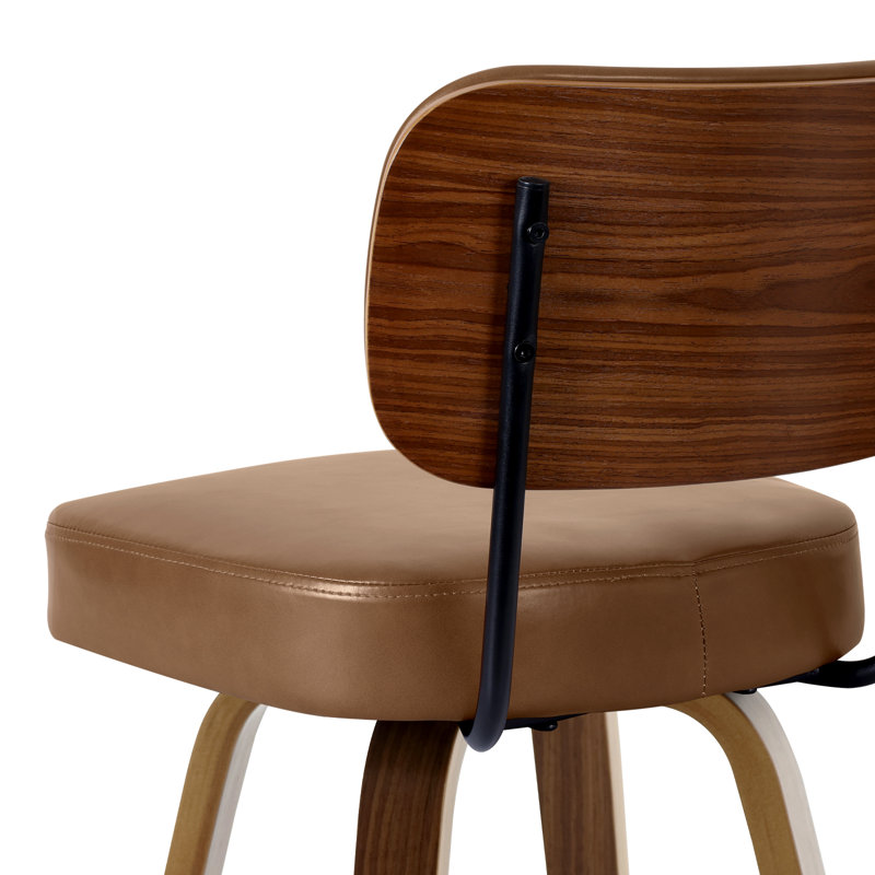 Tabouret de bar et de comptoir pivotant Loranza, Tabouret de bar (siège d'une hauteur de 29 po), Brun, Brun