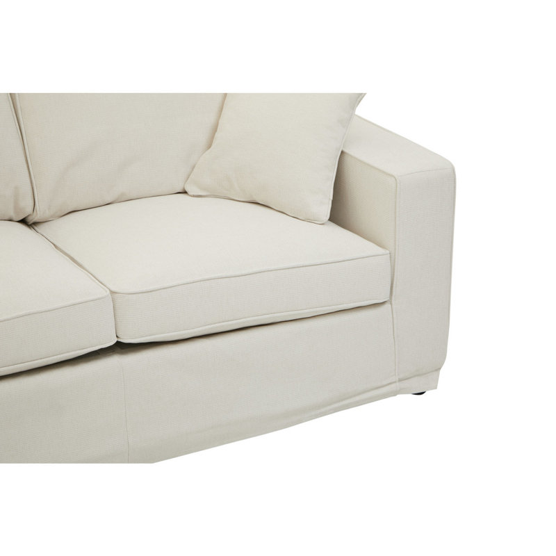 Grace-Olivia Cotton Blend Sofa, Cream, 2