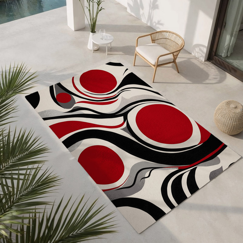 Tapis intérieur et extérieur Cerise Glow, Rectangle 1 pi 6 po x 2 pi 6 po