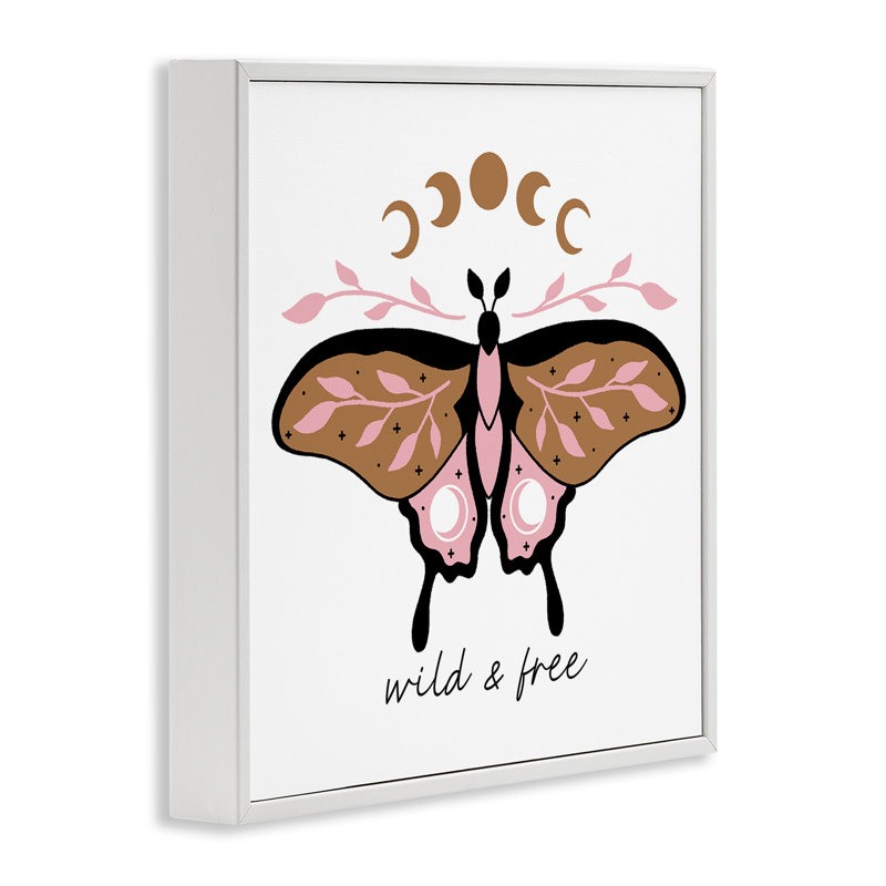 «Wild & Free Moth», art de la giclée encadrée par Ahmed Idah Hussein, Giclée encadrée blanc bord de mer, H 24 po x l 24 po