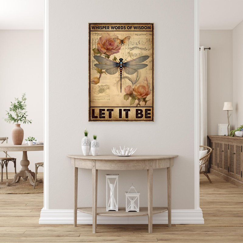 " Dragonfly Let It Be ", 36" H x 24" W x 1.25" D