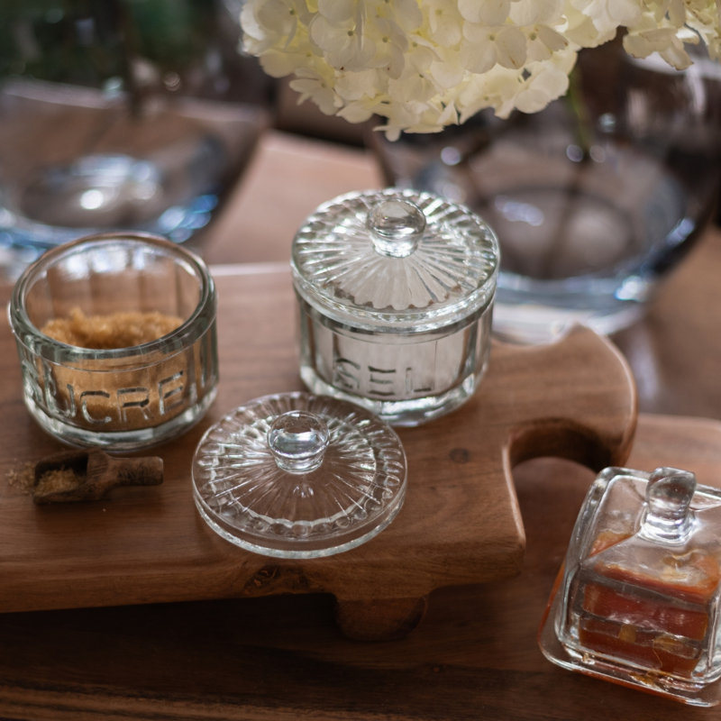 French Bistro Glass Jam Jar - Square