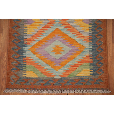 Geometric Kilim Oriental Runner Rug 2x8