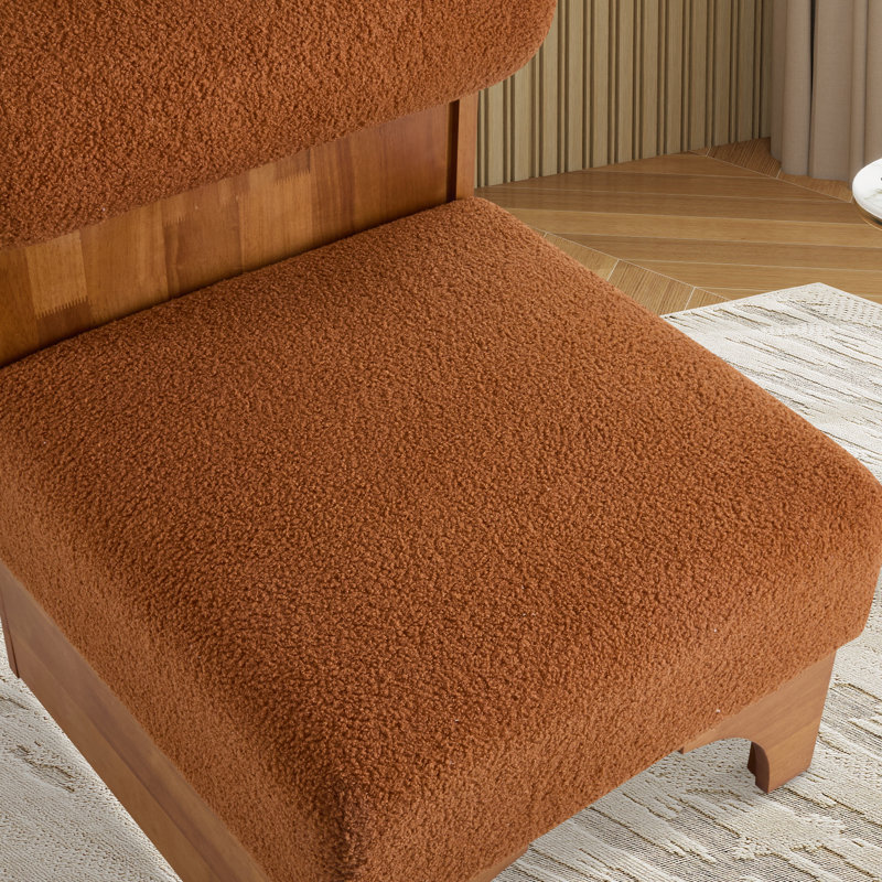 Fauteuil de chambre rembourré l 22,9 po, Polyester brun