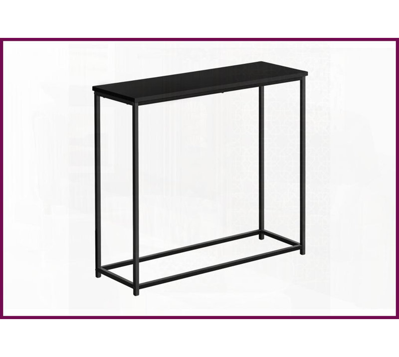 Table basse contemporaine compacte en stratifié noir Métal pour vestibule, salon et amp; Bureau