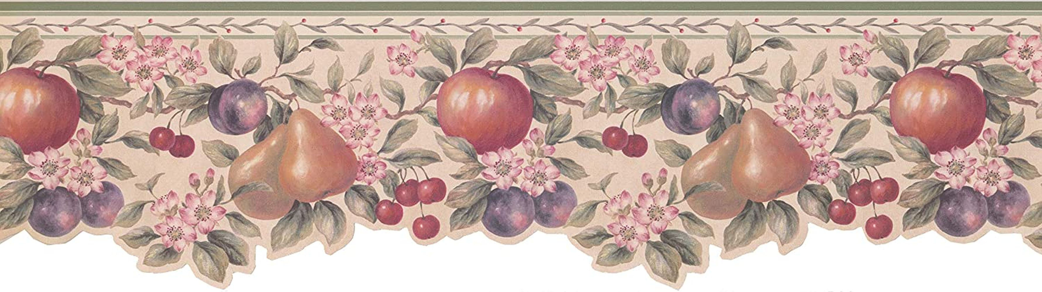 August Grove Alahna Apples Cherry Pears Flowers Leaves 15' L x 6.5