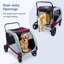 Grande poussette pour 2 chiens