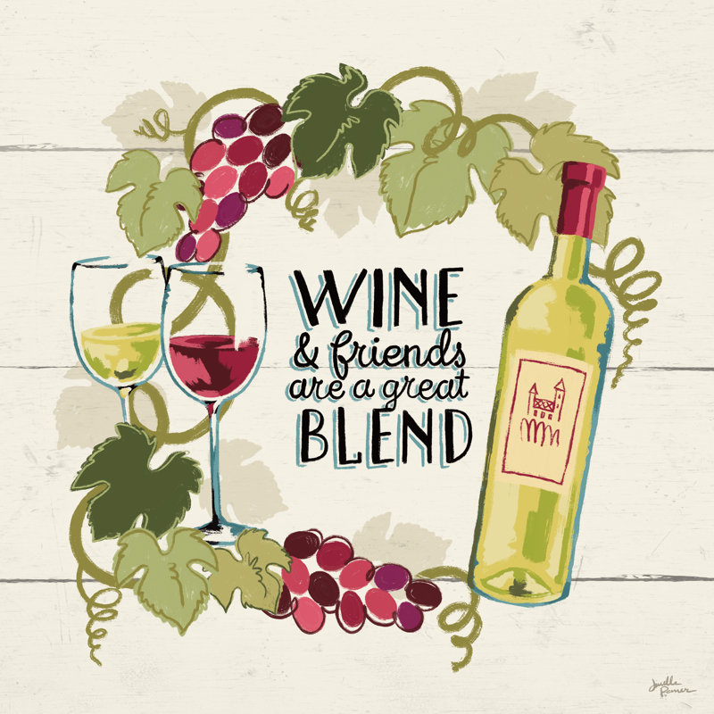 Wine And Friends V by Janelle Penner - Wrapped Canvas Painting, 76cm H x 76cm W x 3.8cm D