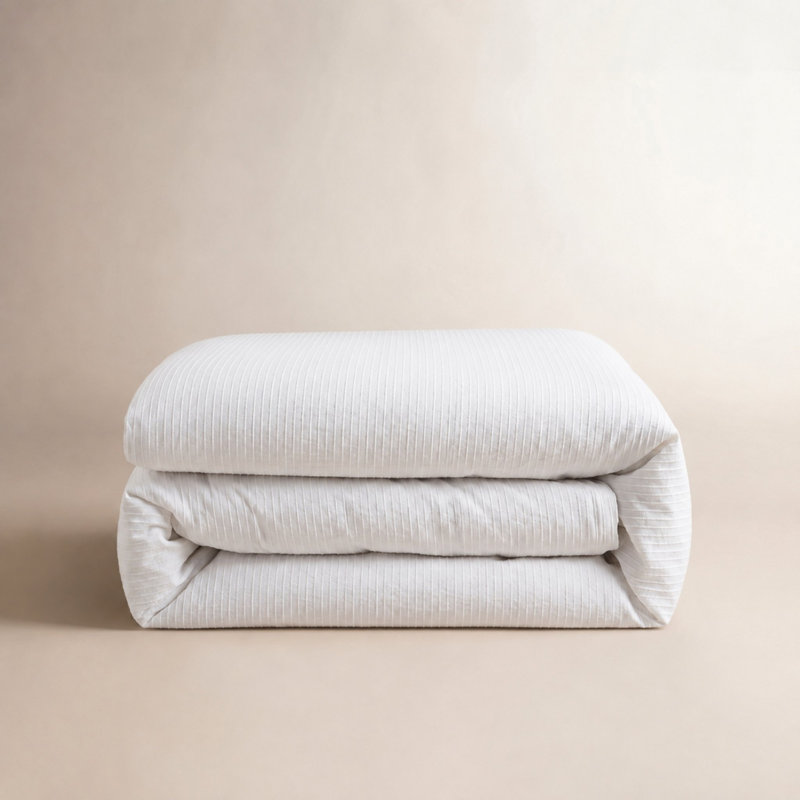 Housse de couette 100% coton Manette Tasmin, Housse de couette pour grand lit, Blanc