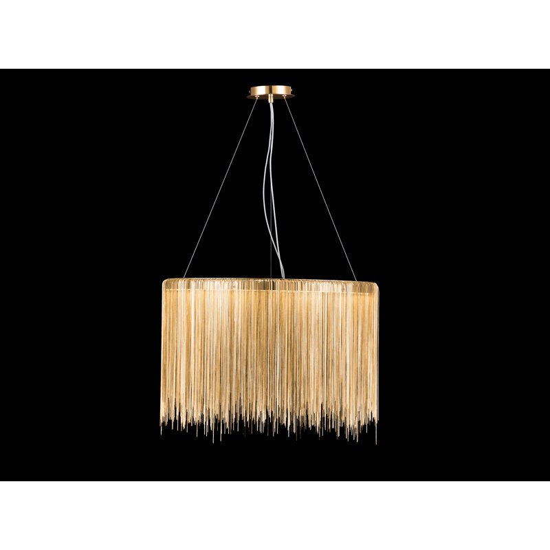 Lustre cylindrique unique à 8 lumières Brendis, Or
