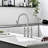 3 Hole Brushed Nickel Bridge Kitchen Faucet With Pull Down Sprayer,2 Handle Faucet For Kitchen Sinks Pull Out Sprayer Kitchen Sink Faucet