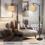 Lampe sur pied arquée / arquée avec télécommande, ampoule à intensité variable incluse-810389453