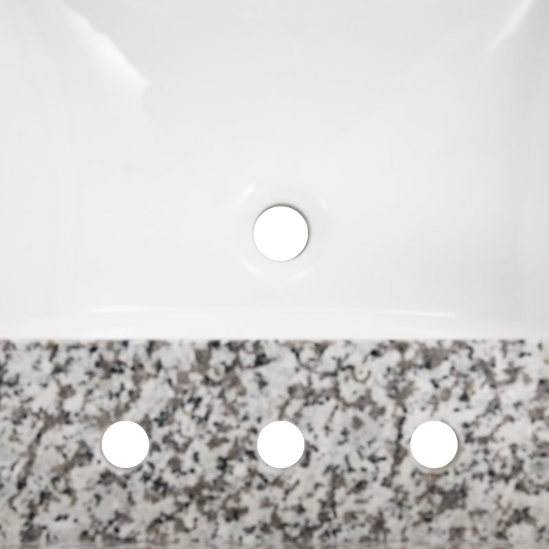 61 in. Gray Granite Bathroom Vanity Top with White Undermount Sink
