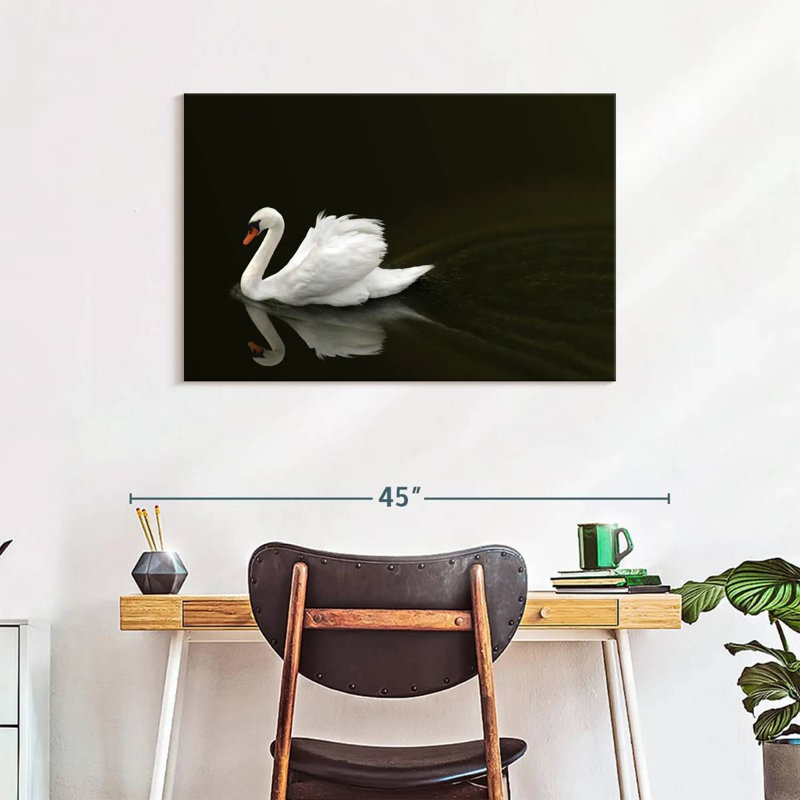 Brampt White Swan Elegance, 24" H x 36" W