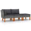 Ensemble modulaire de patio carré en eucalyptus de 23,6 po de largeur avec coussins Rashim-793841388-793841387