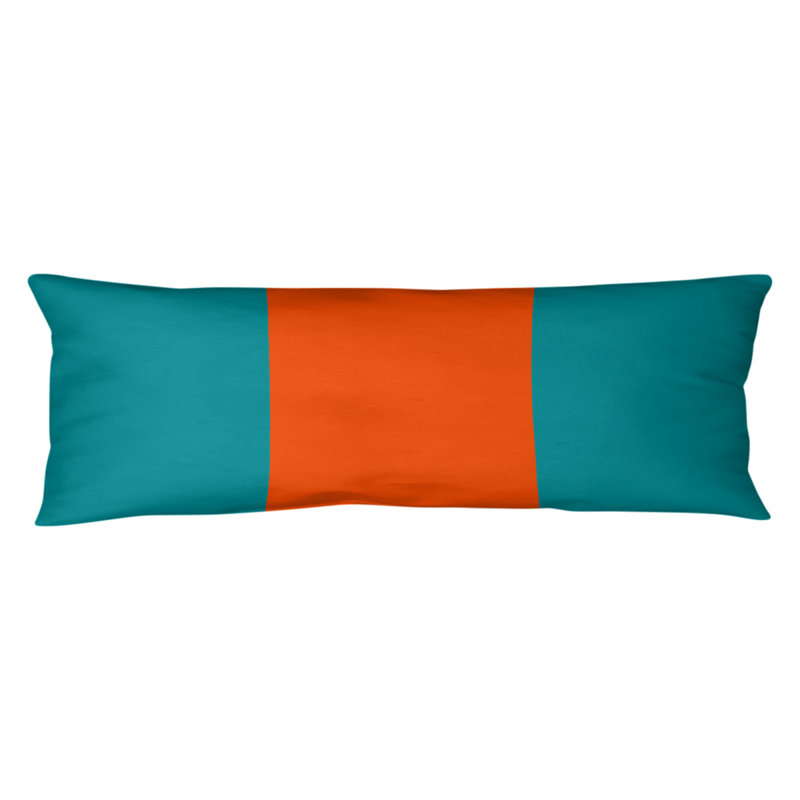 Oreiller de corps en polyester / polyester Arizona Football Stripes, Turquoise et orange, Football Miami