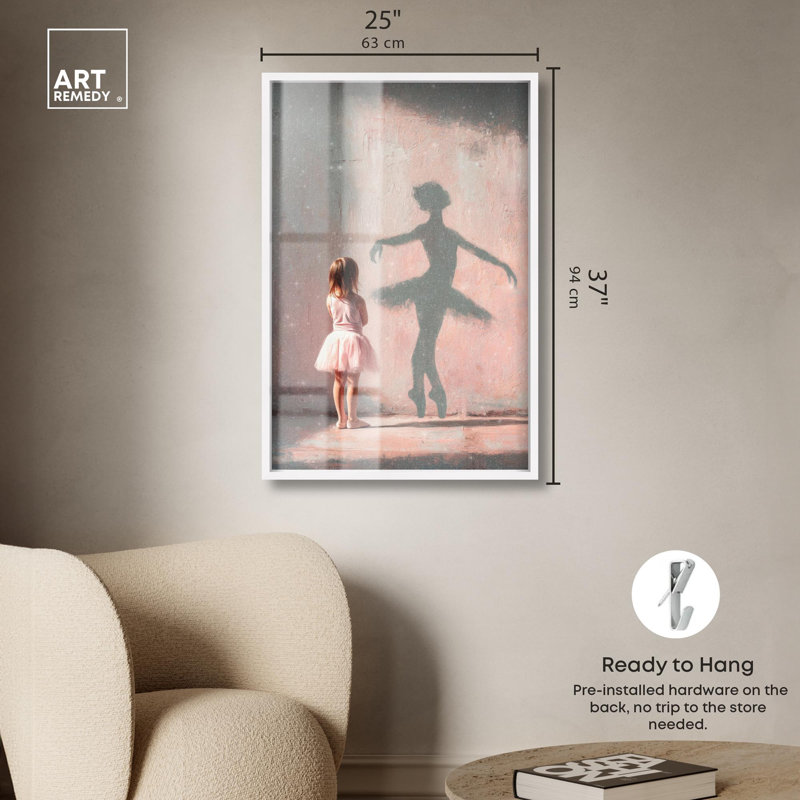 «Little Ballet Dreamer Glam» par Art Remedy, H 37 po x l 25 po, Blanc