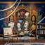 Décorations murales amovibles statues classiques bleu marine marine-948898502-948898489