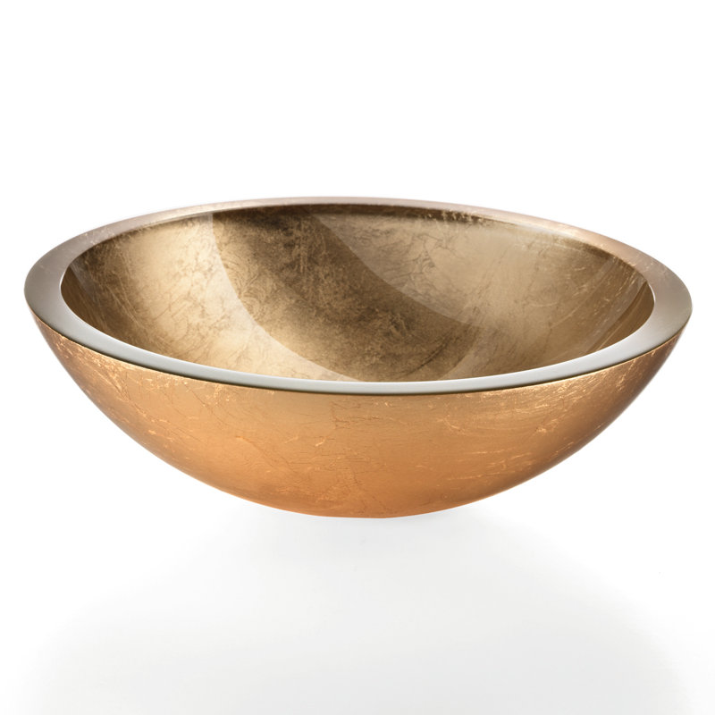 Acquaio 11.8'' L Bathroom Sink, Sink without single pre-drilled faucet hole, Gold Leaf