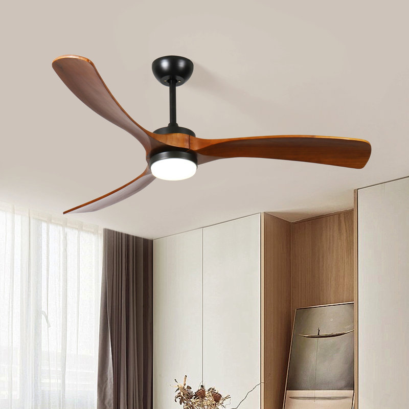 Ventilateur de plafond en bois massif à 3 pales de 60 pouces