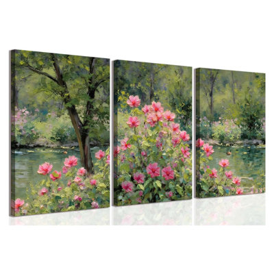Ensemble de 3 impressions sur toile Monet