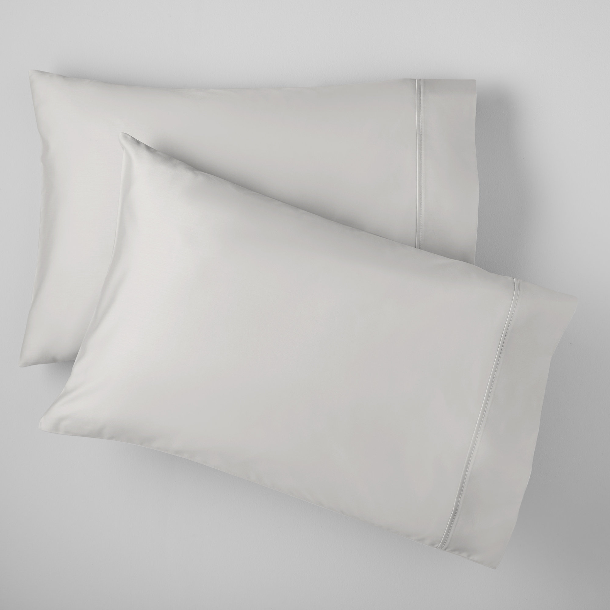 Hayward Egyptian-Quality Cotton Sateen Pillowcase Set, Soft Gray, King - 2 King Pillowcases