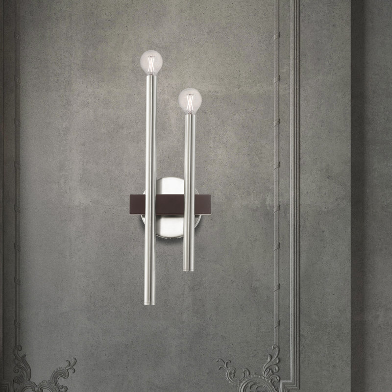 Arkeem Steel Armed Sconce, Brushed Nickel