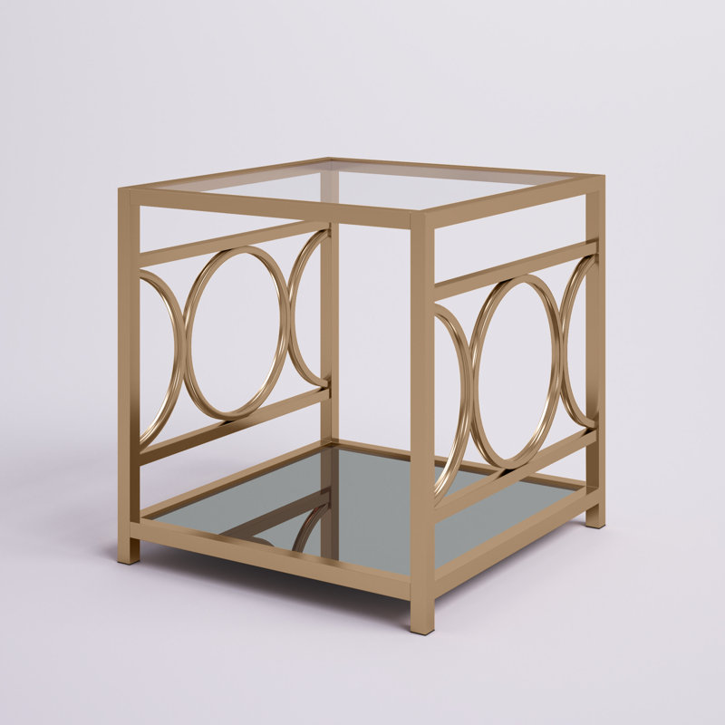 Taoran Glass Top End Table