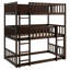 Lit simple superposé en bois d'hévéa simple, détachable, échelles et garde-corps pour chambre mansardée au-dessus d'un lit simple en bois