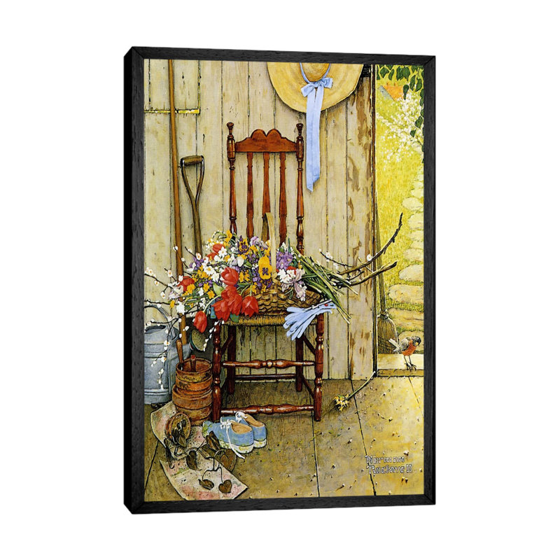 Norman Rockwell - Print on Canvas, Black Floater Framed, 66.04 cm H x 45.72 cm W x 4.445 cm W