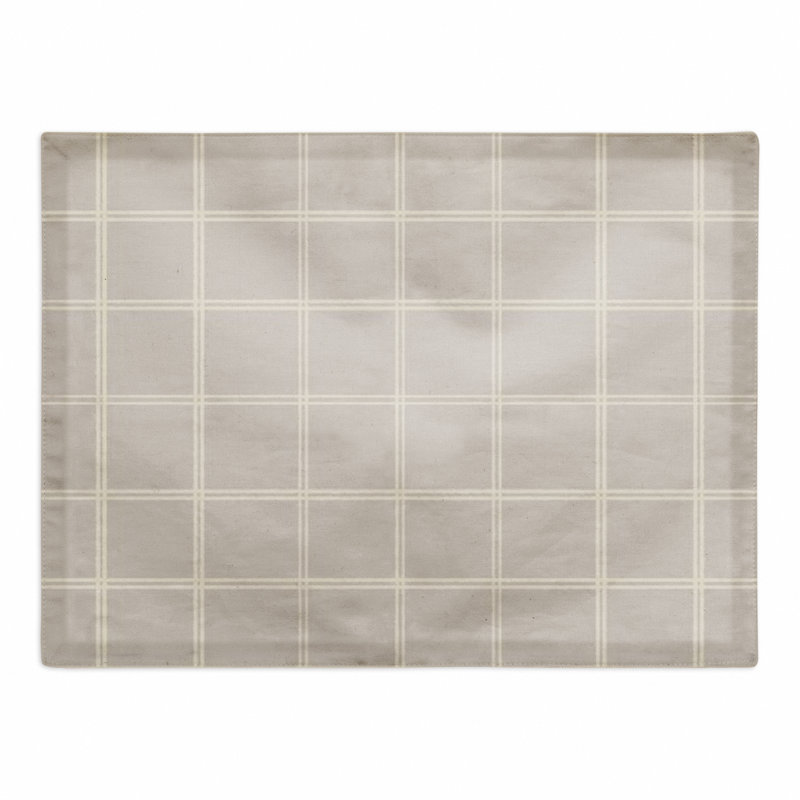 Napperon en coton 14 po Nathael, Gris / blanc