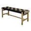 Banc intérieur / extérieur en corde tressée de style bohémien noir et beige 47 po Denis-532082079