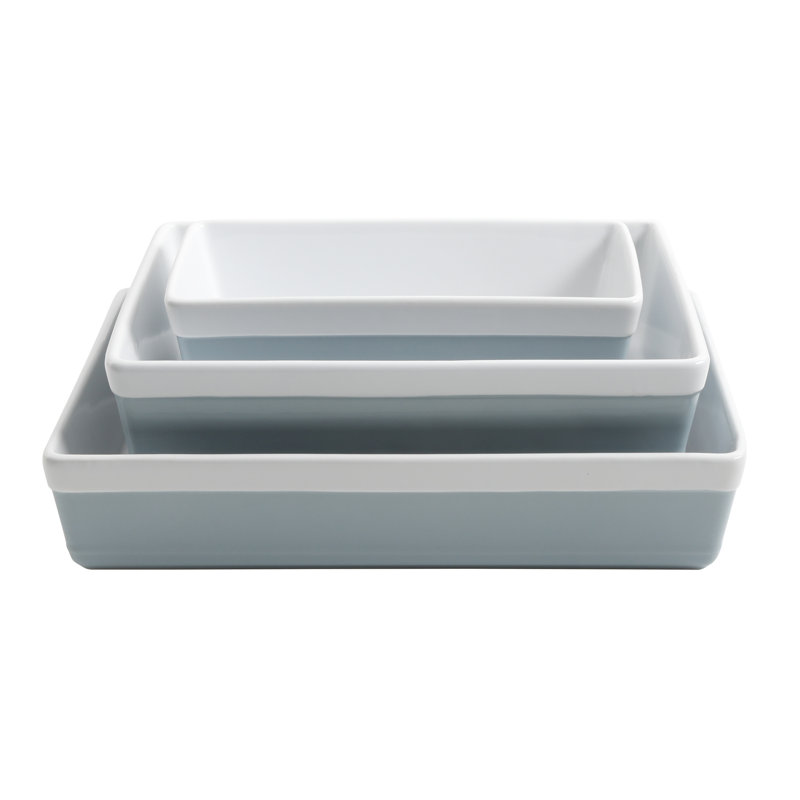 Ensemble de plats en grès 3 pièces Martha Stewart, Bleu