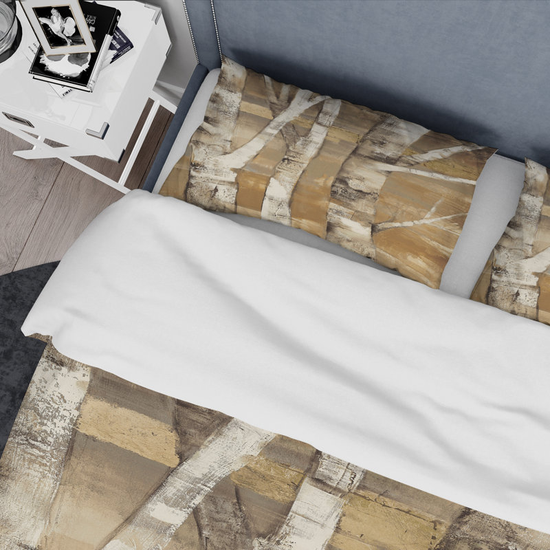 Ensemble de housse de couette natural bouleau forest i, Housse de couette très grand + 2 taies décoratives