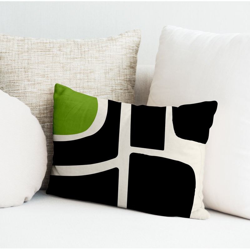 Banksy Reversible Throw Pillow, Chartreuse, 14"H x 20"W