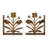 2-Piece Cast Metal Flower Bookends