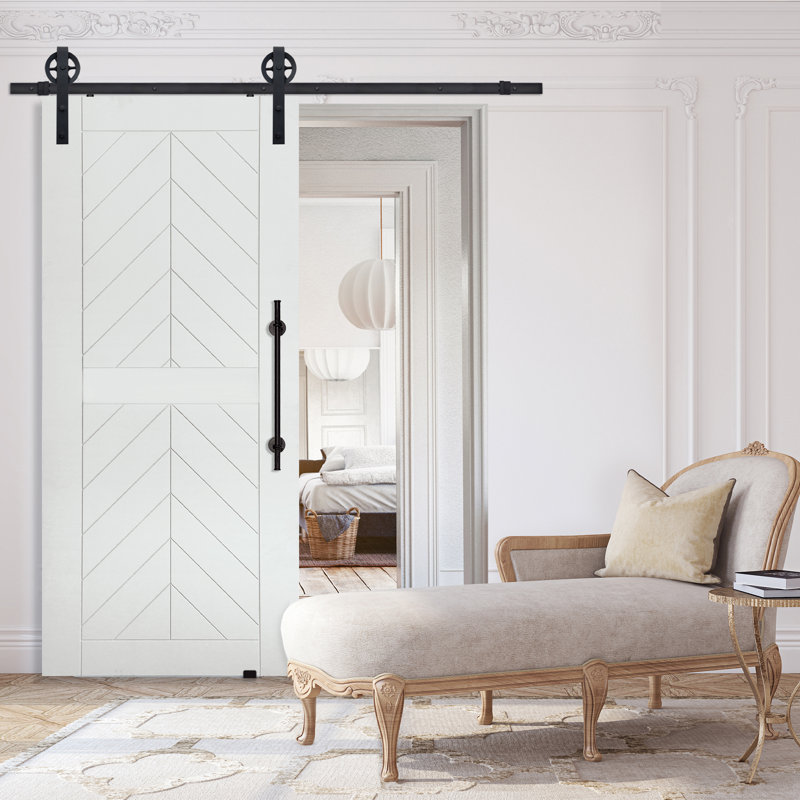 Porte de grange en bois manufacturé lambrissé, 42 po x 96 po