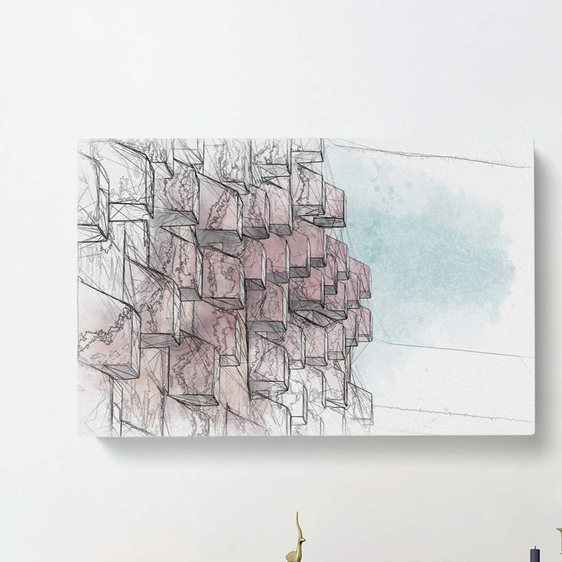 Architecture Sketch Vol.34 in Abstract - Wrapped Canvas, 35cm H x 50cm W x 3cm D
